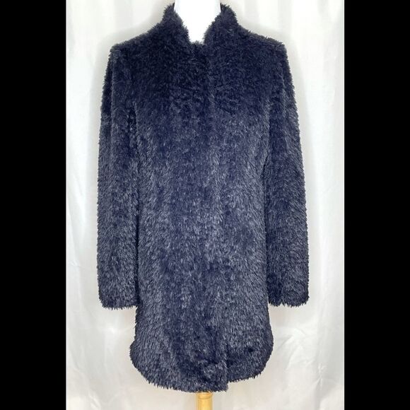 Kenneth Cole Teddy Faux-Fur Coat Black Size Small - Picture 1 of 6
